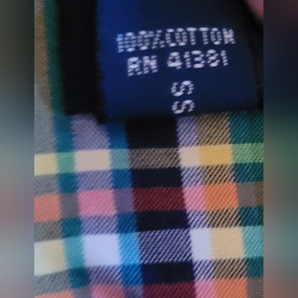 Ralph Lauren Golf Shirt Button Up Long Sleeve Colorful Multicolor Plaid … - Picture 9 of 10